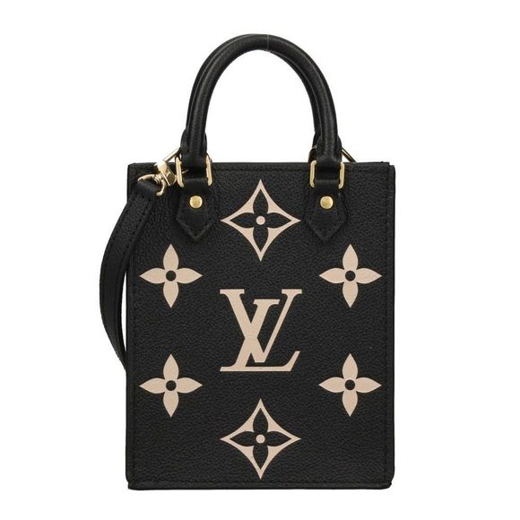 Louis Vuitton Sac Plat Monogram Emplant Leather Black Shoulder Bag - Picture 1 of 8